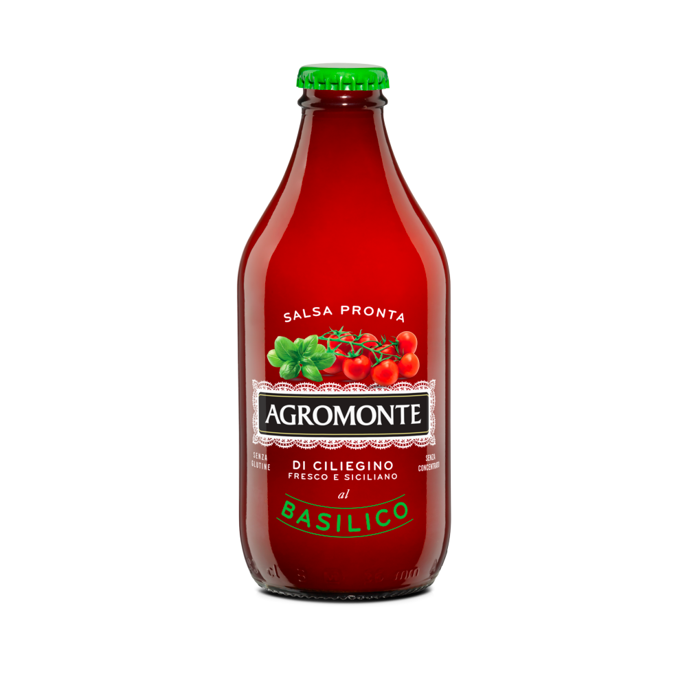 Agromonte Salsa Pronta Pomodorini Ciliegino e Basilico - (330 gram)