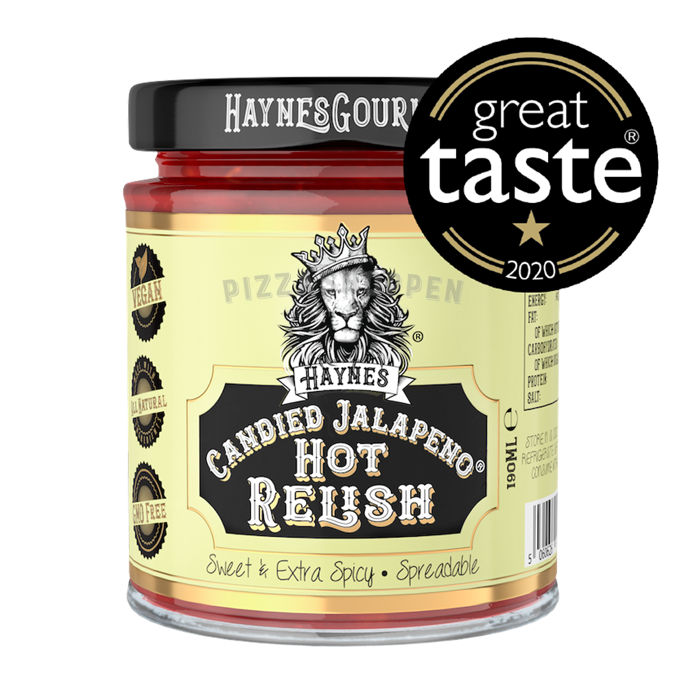 Haynes Gourmet Kandiseret Hot Rød Japaleno Relish (190 gram)